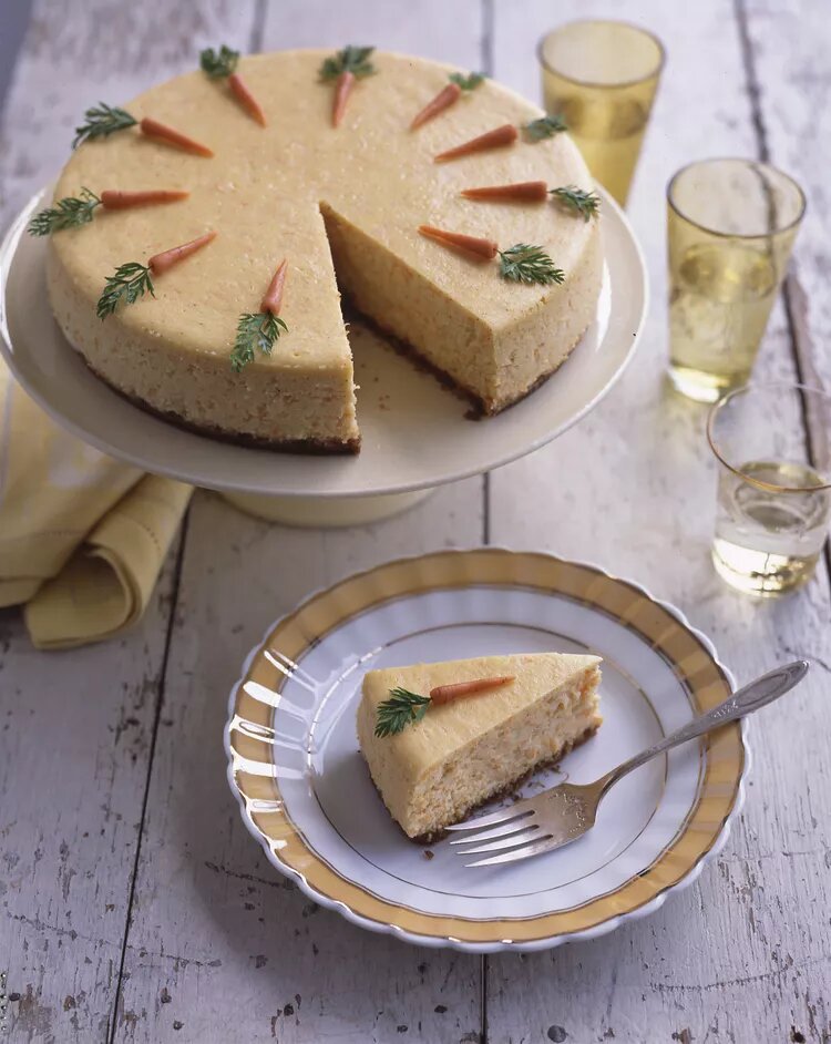 Martha Stewart Cheescake with Marzipan Carrots