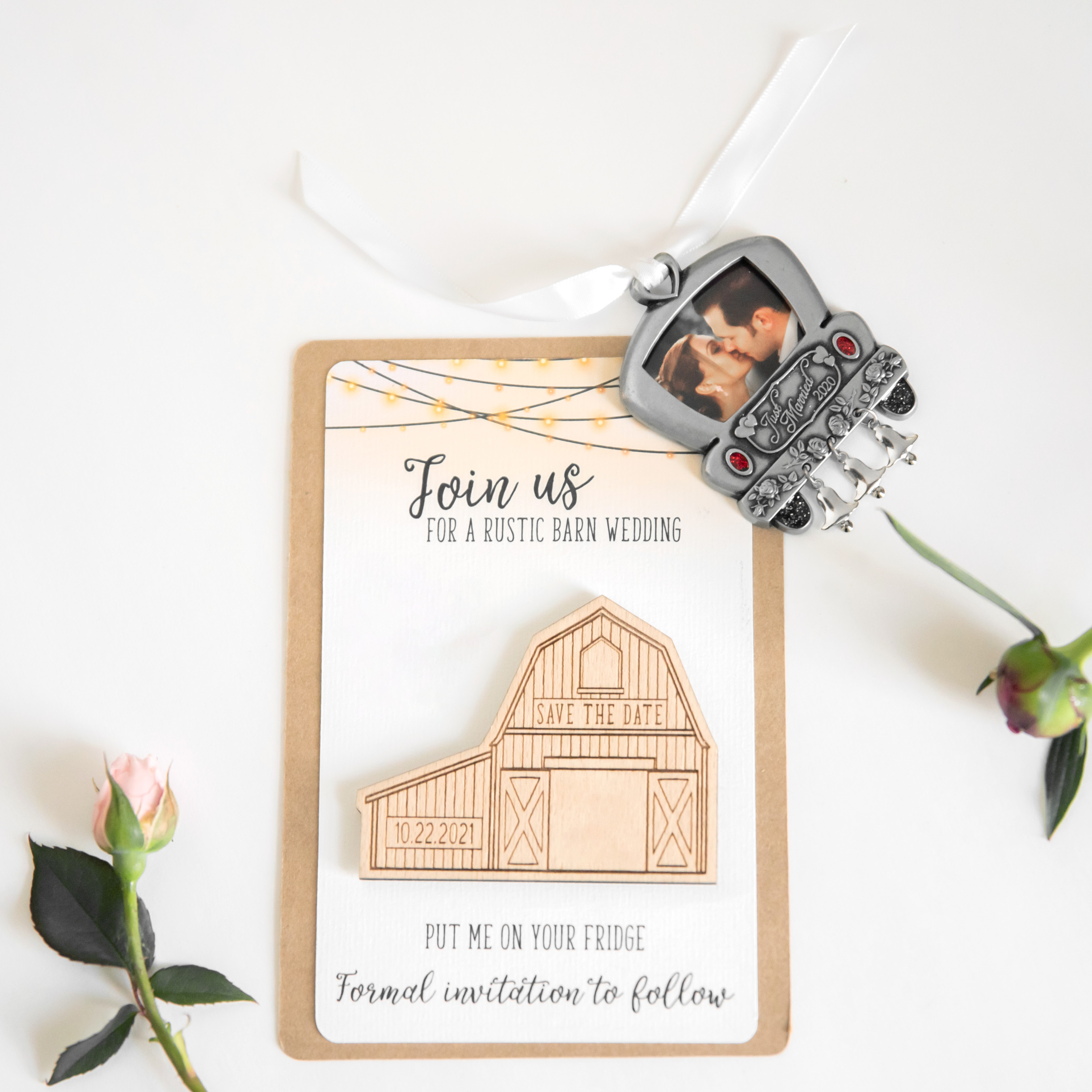 Just Married Photo Ornament