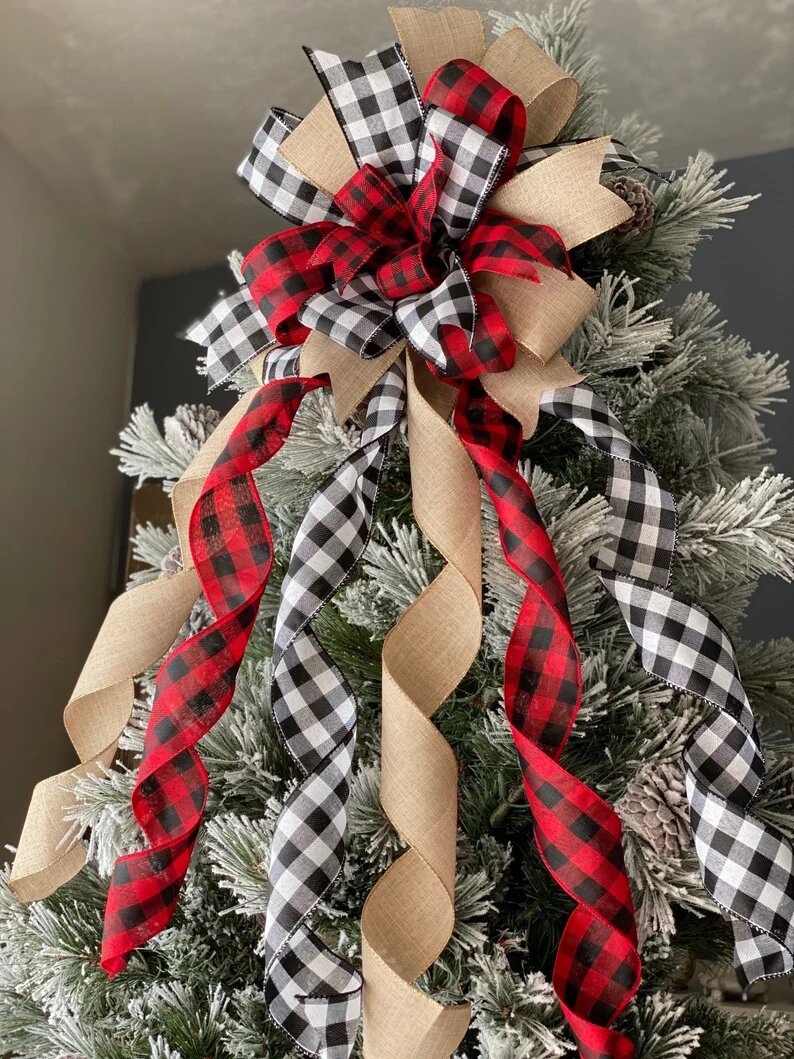 CaryTreasures Buffalo Check Tree Bow